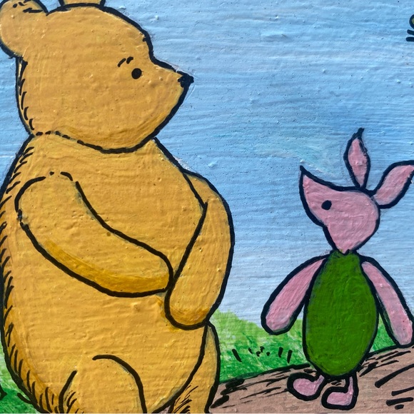Acrylic Painting Hand Made Winnie The Pooh and Piglet, Nursery, Baby Shower - Picture 4 of 8